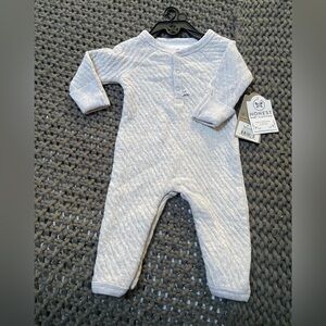 The Honest Company Gray Quilted One Piece